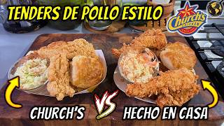 Como Hacer Tenders de Pollo Frito SUPER Crujientes estilo CHURCH&#39;S | KFC en Casa