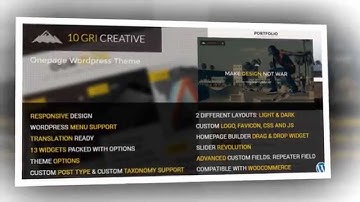 10GriCreative Responsive Onepage WordPress Theme - Video ServerThemes.Net