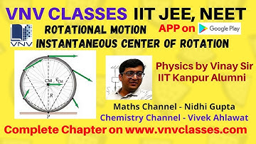 Instantaneous Center of Rotation IAOR/ ICR | IIT JEE, NEET | by Vinay IIT Kanpur Alumni