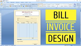 How to Create an Invoice in Microsoft Word | Bill Design in Microsoft Word screenshot 2