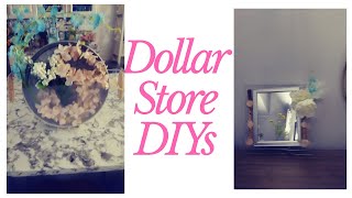 $10 Dollar Store DIY Challenge, DIY mirrored wreath and galvanized planter