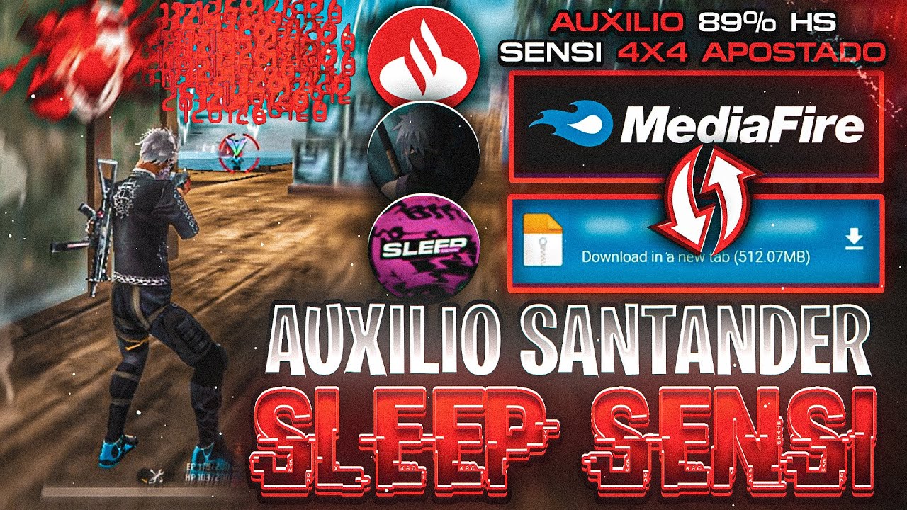 NOVO! 😈 AUXILIO DE MIRA SANTANDER - PACK SLEEP SENSI - AUXILIO DE MIRA FREE FIRE - ANDROID E IPHONE 