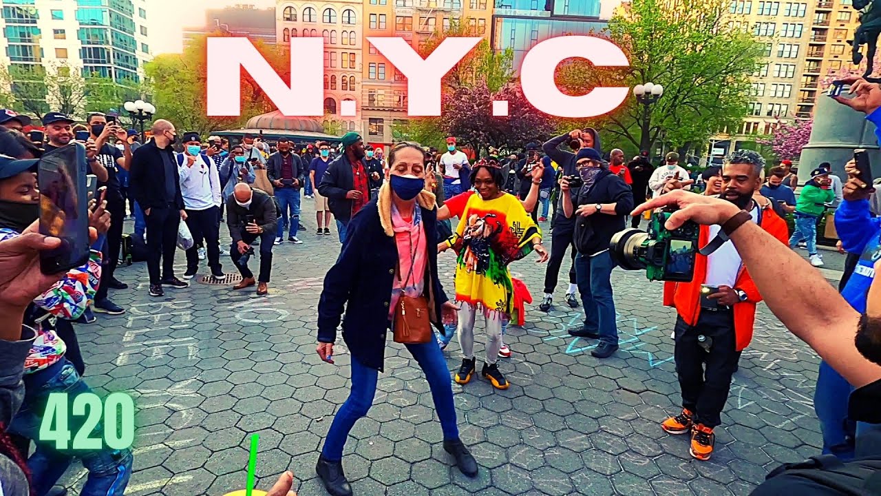 NYC Celebrates 420, Manhattan, City Ambience, 4K