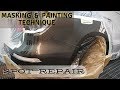 Spot repair & painting | Step by Step / Painting car & Masking | Painting Technique & Clear blending