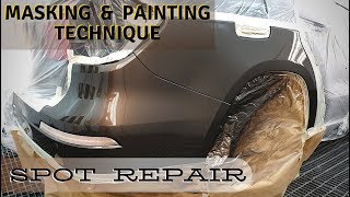 Spot repair & painting | Step by Step / Painting car & Masking | Painting Technique & Clear blending