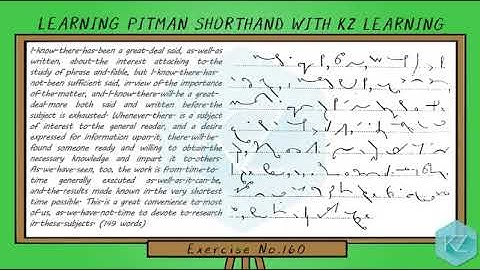 Pitman Shorthand - Exercise No.160 Dictation (80 WPM) - KZ Learning