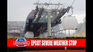 Disney Skyliner Gondola Testing Stopped For Severe Weather at Epcot International Gateway