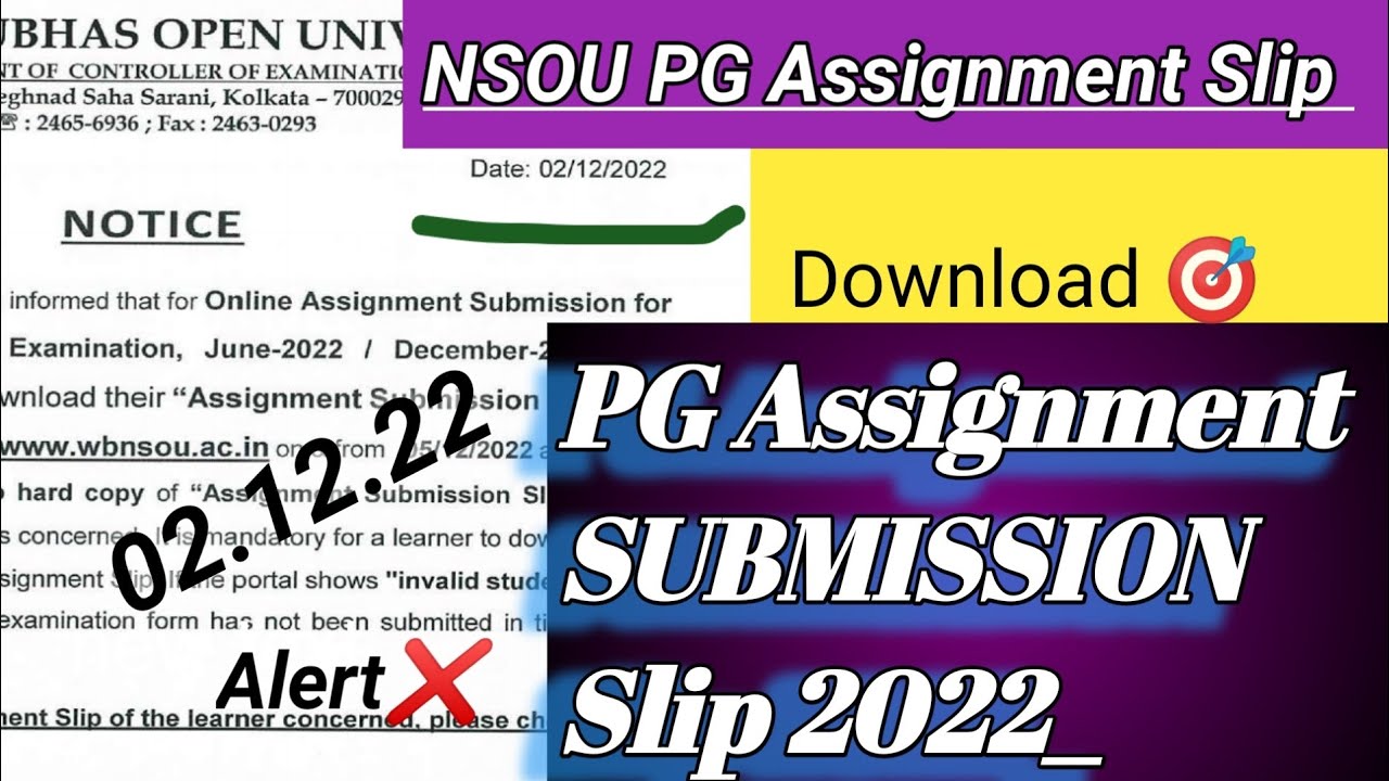 nsou pg assignment submission slip