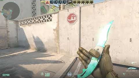 Counter Strike 2 彎刃匕首 伽傌都卜勒 phase 2 外觀檢視 Falchion knife gamma doppler P2 view 又藍又綠超美