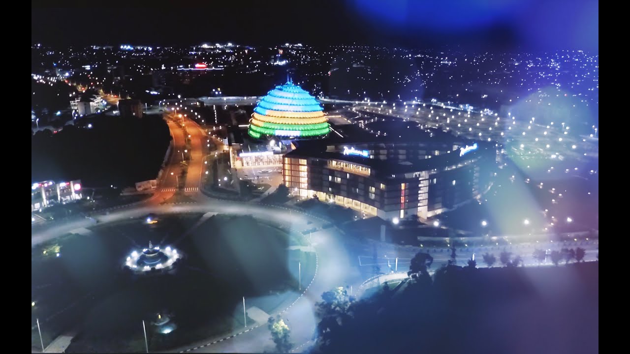 Incredible Aerial View of Hotel at night