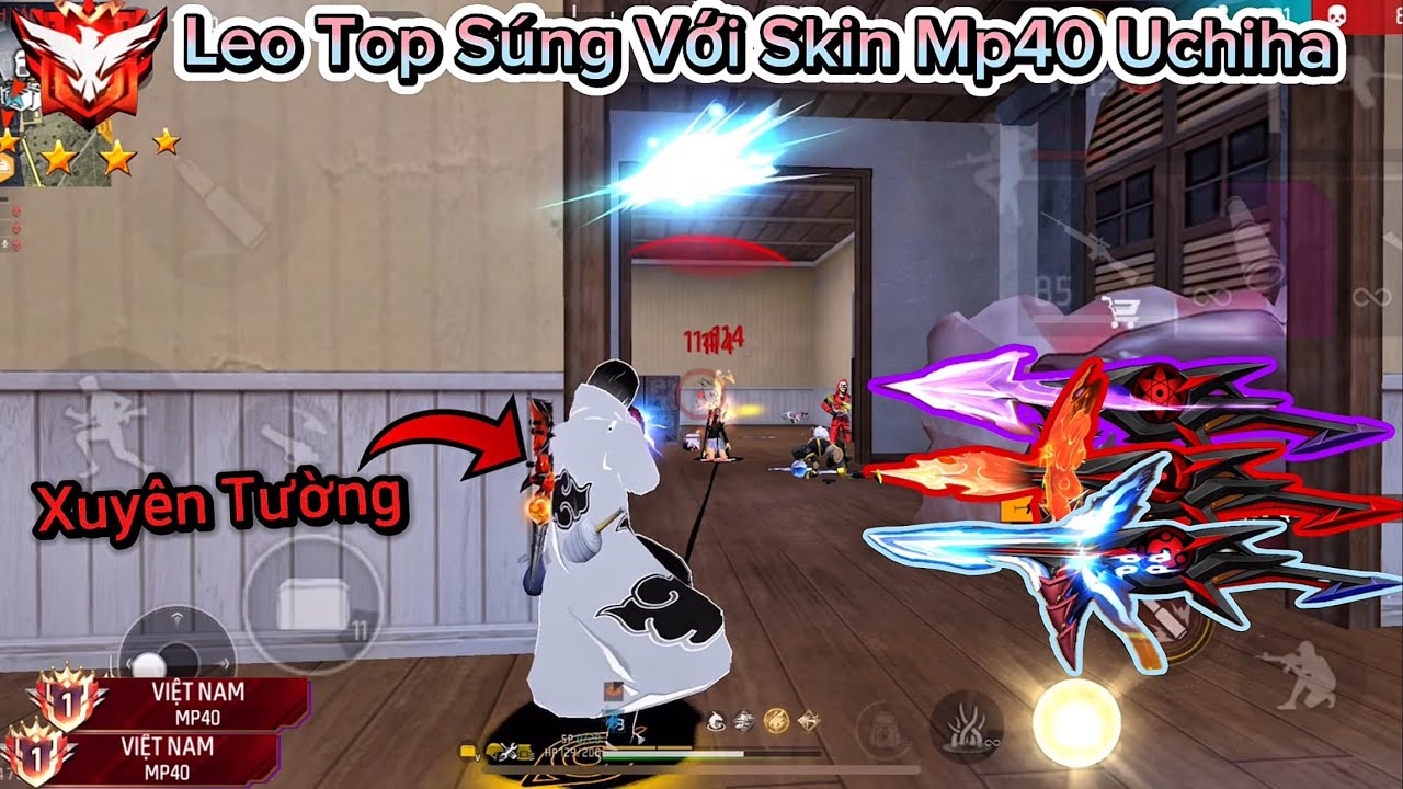 [Free Fire] Leo Top Bằng Skin “Mp40 Uchiha” Phát Hiện Ống Nhòm Xuyên Tường Cực Bá Ở OB50!