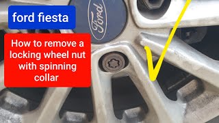 How to remove a locking wheel nut with spinning cover when your key is missing Ford fiesta