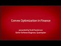 Convex Optimization for Finance