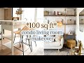 100 sq ft tiny whimsical living room makeover