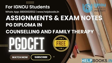 IGNOU PGDCFT Latest Solved Assignment & Exam Notes Combo PGD in Counselling and Family Therapy 🆓