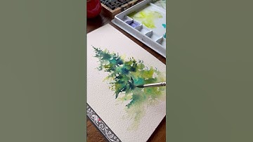 Watch This Watercolor Christmas Tree Come to Life in 60 Seconds! #viralshorts #trendingshorts