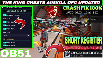 THE KING CHEATS OFC || AIMKILL MOD UPDATED || OB51 UPDATED MOBILE PENEL || GUILD WAR HACK FREE FIRE