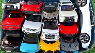 Box Full of Model Cars /Maserati MC20, Lamborghini Veneno, Rolls Royce Cullinan, Tesla Cybertruck