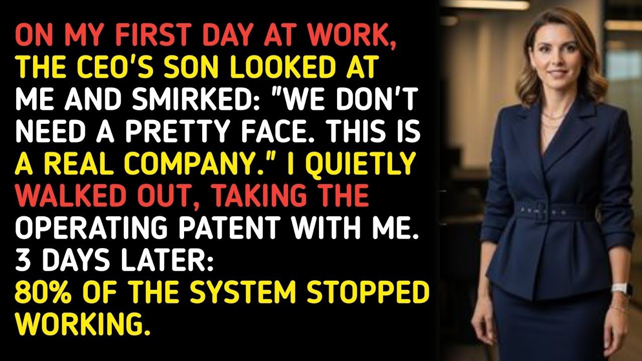 ON MY FIRST DAY AT WORK, THE CEO'S SON LOOKED AT ME AND SMIRKED: 