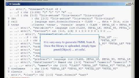 Exporting PMML from R - Predictive Analytics in 60 seconds