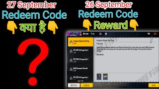 27 September Redeem Code Free Fire/Today Redeem Code/27 Tarikh Redeem Code/