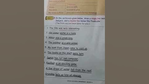 Vikas golden grammar book 4 lesson no 30 subject predicate part 1