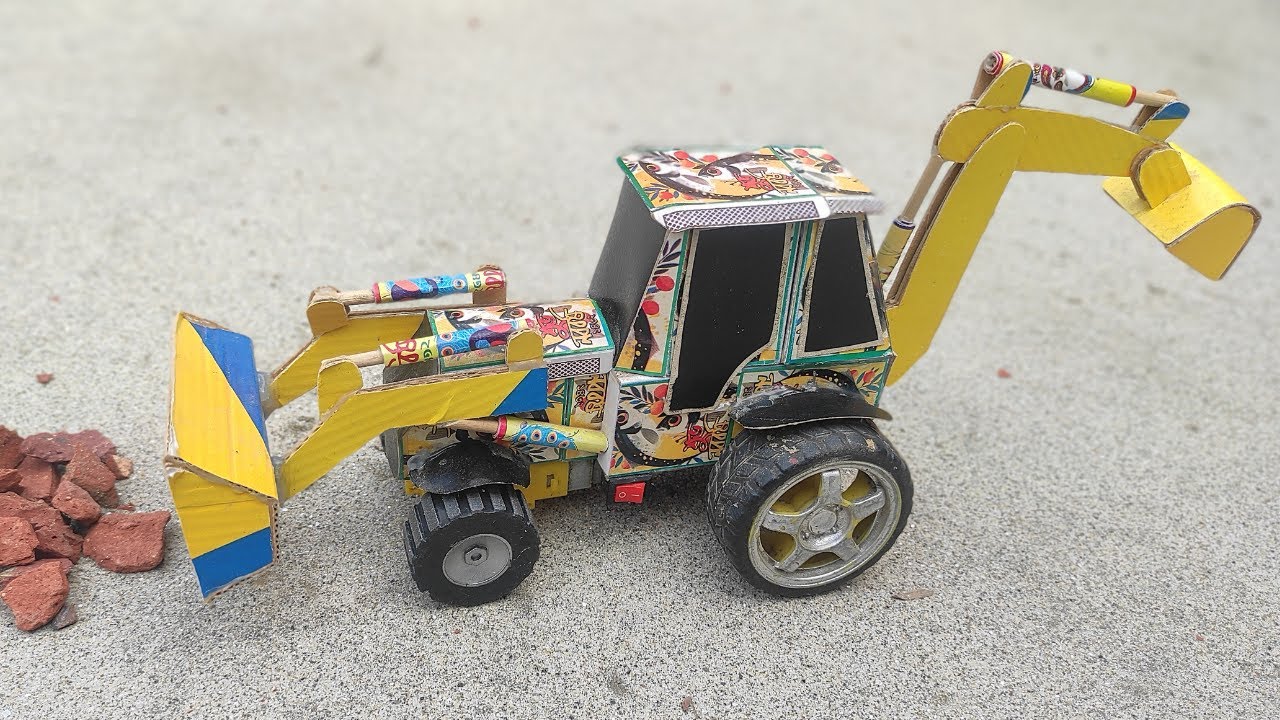 How to make JCB at Home from Matchbox | DIY JCB Backhoe Loader | Mini JCB Science Project