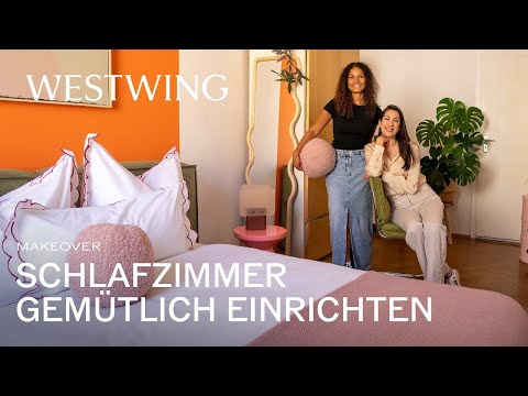 Gemütliche Schlafzimmer Ideen | Schlafzimmer mit Home Office platzsparend einrichten | Makeover