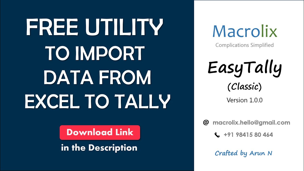 Import Data from Excel to Tally (Free Full Version) - YouTube