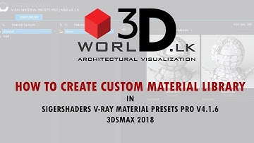 How to create custom material library in SIGERSHADERS V-Ray Material Presets Pro v4.1.6 3dsmax 2018
