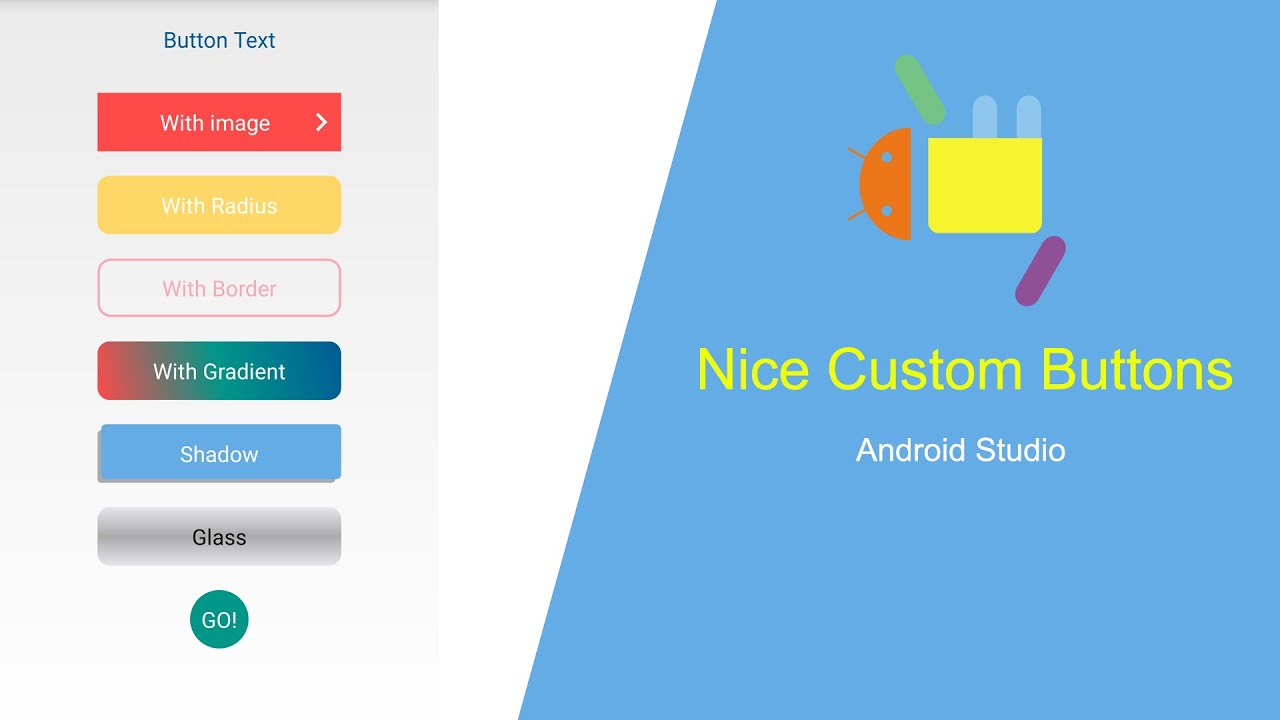 Nice Custom Buttons Design with XML Shape Drawables - Android Studio  Tutorial - YouTube