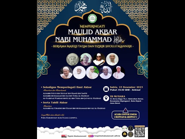 🔴 PERINGATAN MAULID NABI MUHAMMAD SAW 1445 H MAJELIS TA'LIM DZIKIR DAN SHOLAWAT SHOLLUALANNABI class=