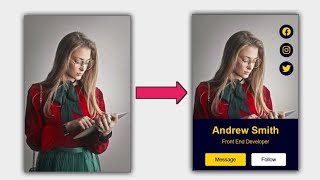How to Create an Animated Profile Card Using Only HTML & CSS | CSS Card Tutorial