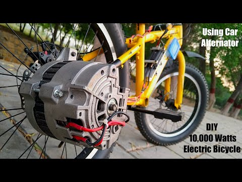 Bicycle Conversion using a 10,000 Watt Car Alternator