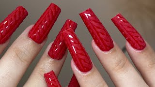 Sweater Nails | Red Nails | Gel-X Nails | How To Do Sweater Nails by GlammedBeauty 44,804 views 5 months ago 39 minutes