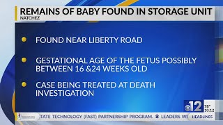 Remains of baby found in Natchez storage unit