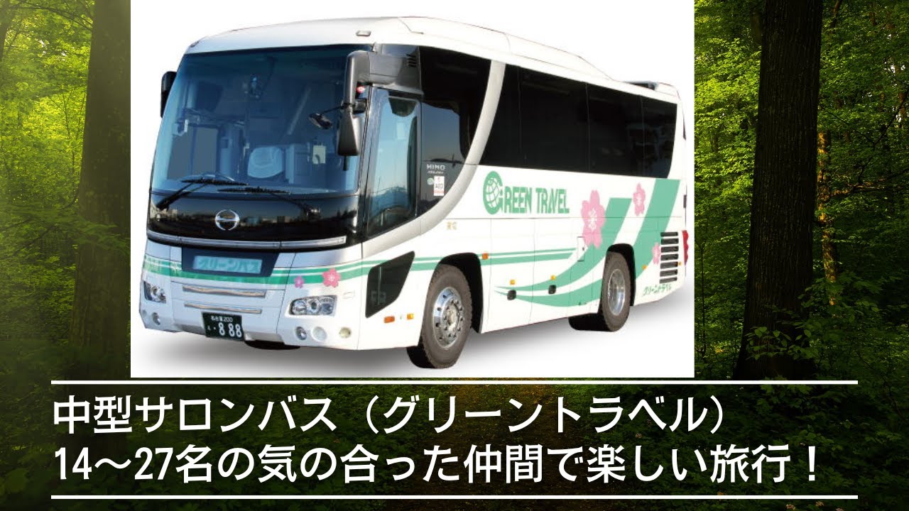 中型サロンバス（グリーントラベル）14～27名の気の合った仲間で楽しい