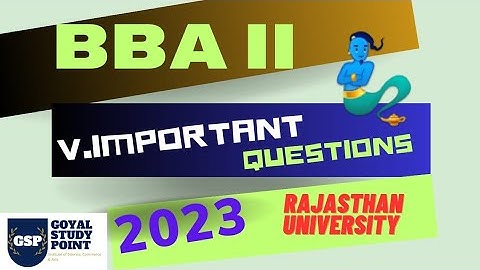 BBA 2nd year Important Questions 2023 Rajasthan University All subject