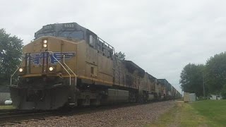 UP 5555 Leads a Stack Train, Grand Mound, IA