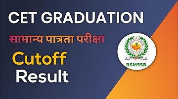 CET Graduation Exam Cutoff And Result in Rajasthan #cet