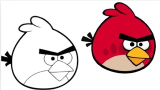 How to color Angry bird |Markers and pencil color|  Red Angry bird| tutorial #angrybirds screenshot 5