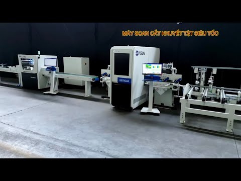 Dây chuyền máy Scan mắt cắt khuyết tật siêu tốc | cắt vạch phấn Woodmaster