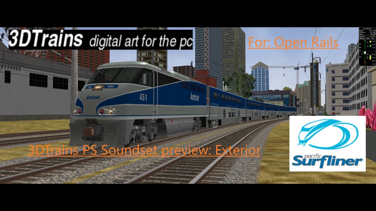 3DTrains Pacific Surfliner Sound pack preview: Exterior. [Open Rails ...
