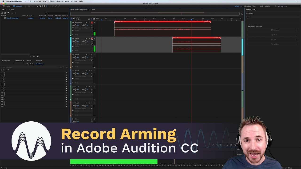 Record Arming During Multitrack Playback in Adobe Audition CC 2018 ...