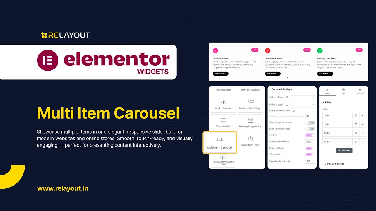Multi-Item Carousel Widget for Elementor | Showcase Products ...