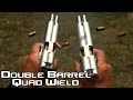Double barreled 1911 pistol quad wield rapid fire 20 rounds in 15 seconds in slowmo af2011 4k