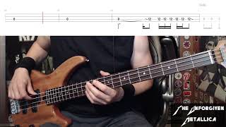 The Unforgiven by Metallica - Bass Cover with Tabs Play-Along