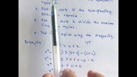 SOLVING QUADRATIC INEQUALITIES (Part 1)