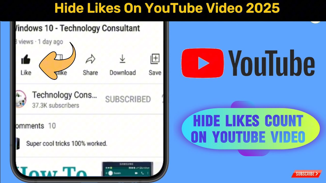 How To Hide Like On YouTube Video 2025 || Hide YouTube Video Likes