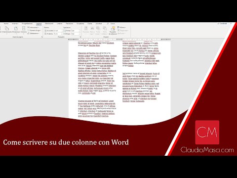 Video: Come Creare Colonne In Word